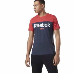 Koszulki Męskie Reebok Training Essentials Linear Logo Czerwone PL 79NALXJ